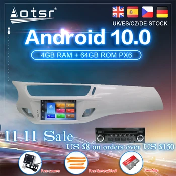 Android 10 4G 64GB Auto DVD Prehrávač, GPS, Glonass Navigácia pre Citroen C3 DS3 2010-2016 Auto Rádio Coche Stereo Prehrávač Multimediálnych súborov
