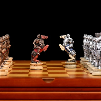 Šach Stredoveku Rytier Bitka Tému Šach Šach Luxusné Tematické Šach Šach Hra
