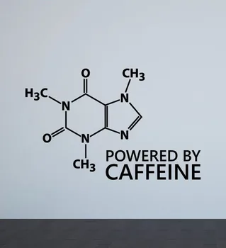 Napájaný Kofeín Stenu Odtlačkový Kávy Plagát Office Dekor Kofeín Molekuly Prihlásiť Samolepky Tapety Domáce Dekorácie G365