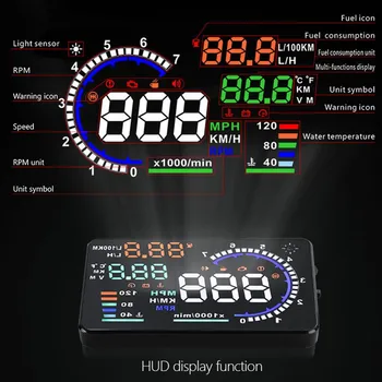 WiiYii A8 hud head up display obd2 ii euobd prekročenia rýchlosti Výstražný Systém Projektor čelné Sklo Napätie Alarm univerzálny auto hud
