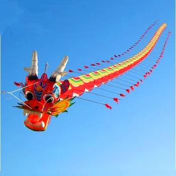 Doprava zadarmo vysoko kvalitné Čínske tradičné draka draka 7m s rukoväť line weifang kite veľké vonkajšie tartan hcxkite factory