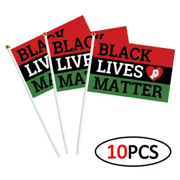 10PCS/Pack 14x21CM Black Žije Ohľadu na to, Mávanie Vlajkou Protest Sprievod Vlajka Amerike Ohľadu na Strane Vlajky Dropshipping