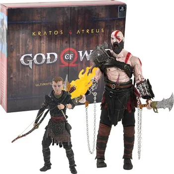 NECA Boh Vojny Kratos Atreus Ultimate Akcie Obrázok 2 Pack Zberateľskú Model Hračka Narodeniny Darček pre Deti