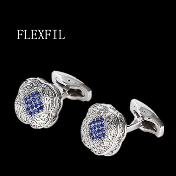 FLEXFIL Šperky francúzske tričko cufflink pre pánske Značky dizajnér Putá Tlačidlo link muž Vysoká Kvalita H Luxusné Svadobné veľkoobchod