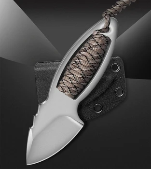 Vonkajšie nôž sebaobrany Mini nôž ostrý prenosné nôž DIY dáždnik lano rukoväť oblasti prežitie rovný nôž