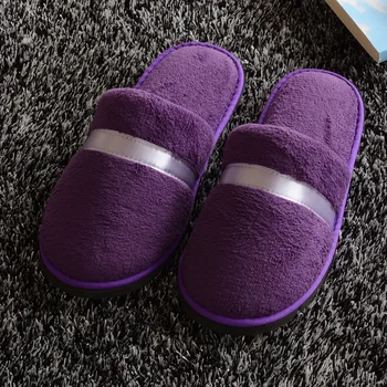 Zimné dámske 2020 bavlnené papuče fialová bavlna topánky LD048-36905