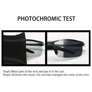 KANASTAL Photochromic slnečné Okuliare Mužov Polarizované Dámske Jazdy Slnečné okuliare Semi-Rimed Športové Okuliare UV400
