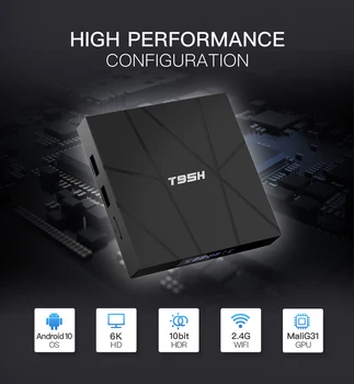 T95H Smart TV Box Android 10.0 Allwinner H616 4G RAM 64 G ROM Media Player 4K 6K Google Play 2.4 G Wifi Youtube Set-Top-Box