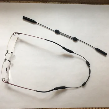 Bezproblémové Ľahké Okuliare Slnečné okuliare Kovové Kábel Držiak Nastaviteľný Šport Kábel String Landyard s Silikónové Ukončenia Tipy
