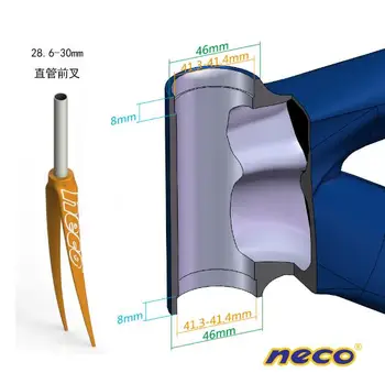 Neco Headsety Semi-integrované Threadle pre ZS41/41.4/41.5/41.8 mm 28.6/30 GIANT TCR Cestnej Bike Headset Pohár