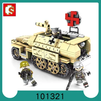 101321 Vojenské Steel Series Obrnené Auto Chlapec Puzzle Montované Budovy Bloku Hračka