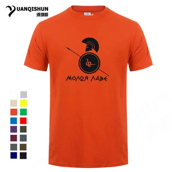 Krátky Rukáv Cool Molon Labe T Shirt Mužov Muž Vlastné Harajuku Dizajnér 3XL Spartan Trojan Prilba Vavríny Vtipné Tričko Tlač Topy