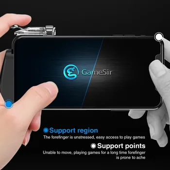 GameSir F2 Mobilný Herný ovládač s Streľba Spúšť + GameSir Talons Prst Rukavice 1 Pár Palce Puzdro pre PUBG