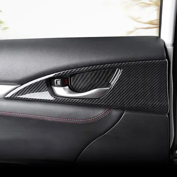 Carbon fiber interiérové dvere, rukoväť, dekoratívne nálepky kľučky úprava príslušenstvo Pre Honda Civic 10. 2017 18 2019 2020
