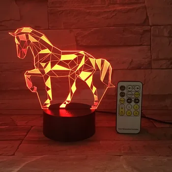 Kôň LED Lampa USB 3D Lampa 7 Farieb Dotykový Senzor Diaľkového Spálňa Svetlá Atmosféru Dekorácie Osvetlenie Novinka Darčeky pre Deti
