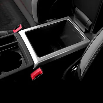 Carbon Fiber Farba Konzoly Opierkou Box Dekorácie Rám Nálepku Krytu Výbava Pre Audi Q3 20192020 Interiéru Auta Styling Príslušenstvo