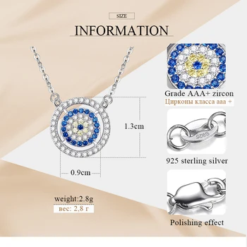 Kaletine Reálne 925 Sterling Silver Náhrdelník Ženy Modrá Hlavný Kameň Šťastie, Zlé Oči Náhrdelník Turecko Šperky Čo 2020