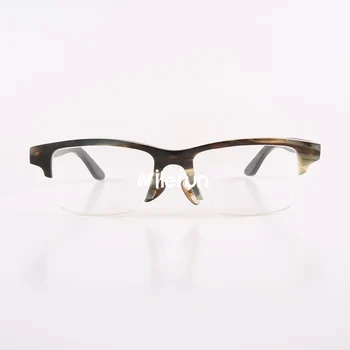 Klasické luxusné Nilerun značky business pol rám semi-obvodový rám okuliarov horn optické okuliare na čítanie okuliare slnečné okuliare