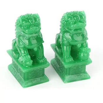 Pár Fu Foo Psov Guardian Lev Sochy S Kamennými Dokončiť Feng Shui Dekor Kultúrny Prvok Ázijské Foo Psov Čínsky Opatrovníci