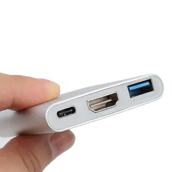 Kebidu Multi-funkcia 3 v 1 Samec Samica USB-C, USB 3.1 Typ-c, HDMI, USB 3.0, Nabíjací Adaptér Pre Macbook Air 12 Konvertor