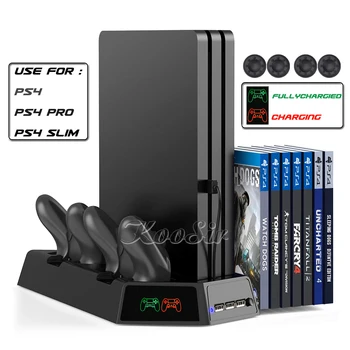 PS4 Slim Pro Konzoly Podporu Vertikálne Chladiaci Ventilátor Stojan 14 Disk s Hrou Veža PS 4 Conroller Nabíjacej Stanice Playstation 4