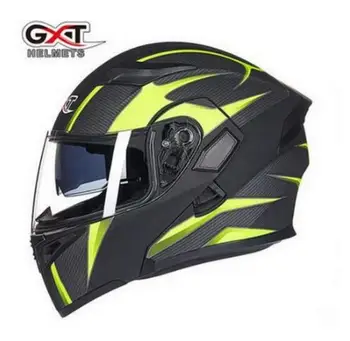 Horúce GXT dve objektív otvorené tvár motocyklové prilby plný kryt flip motocyklové prilby s anti-fog objektív sezóny veľkosť M, L, XL 88