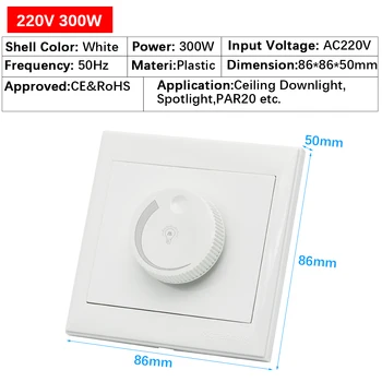 LED Dimmer Prepínač 220V 300W /600W Jas Stmievače Pre nastaviteľné LED svetlá