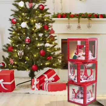 QIFU Červená Abecedy Box Vianočná Výzdoba pre Domáce Vianočné party Dodáva Nový Rok Dekor Baby Sprcha 1. Narodeniny Party Dekor Deti