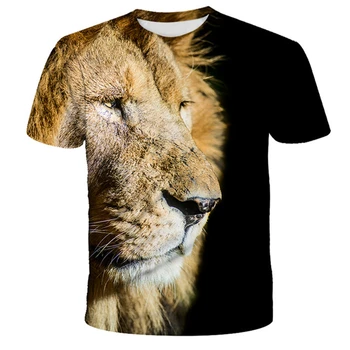 Žiariace lev zvierat 3 d tlač muž detí t-košele s krátkymi rukávmi harajuku/leva tričká S - xl 6 všeobecné kód číslo