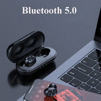 2021 B5 TWS Bluetooth Bezdrôtové Slúchadlá 5.0 Dotykové Ovládanie Slúchadiel Nepremokavé 9D Stereofónnej Náhlavnej súpravy 300mAh Power Bank