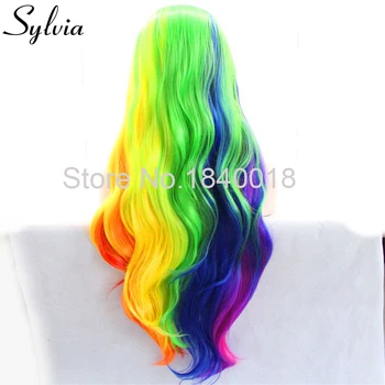 Sylvia zmiešané farebné telo vlna syntetické parochne čipky front zelená/modrá/ružová/fialová/červená/žltá/oranžová klavír farby žiaruvzdorné