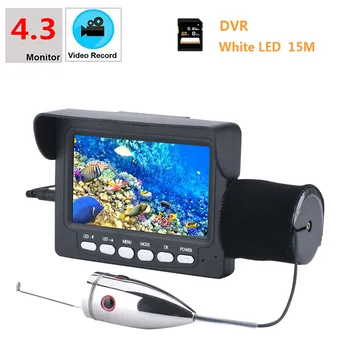 15M 1000tvl Podmorský Rybolov Video Kamera Súprava 6 KS 1W Biele LED Svetlá s 4,3 Palcový HD DVR Rekordér Rybárske nástroj na vyhľadávanie rýb
