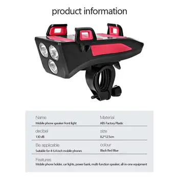 Cyklistické Svetlo Predné USB Power Bank Bicyklov Svetla Držiteľ Nastaviť Nabíjateľná Smart Svetlometu s Horn LED Cyklistické Doplnky