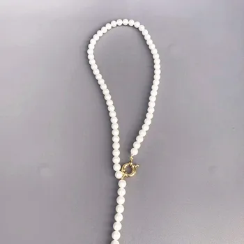 ženy kúzlo imitácia perlový náhrdelník ručné červený korál prívesok šperky modrá biele perly korálkové príslušenstvo darček pre priateľa