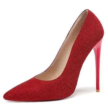 Sgesvier 2020 najnovšie 12.5 cm vysoké podpätky strany svadobné topánky dámy jar leto ukázal prst jeden topánky elegantné ženy čerpadlá