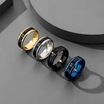 20pcs Smart teplota krúžok milovníkov farby krúžok šperky príslušenstvo Titánové prstene pre ženy a mužov, svadobné šperky