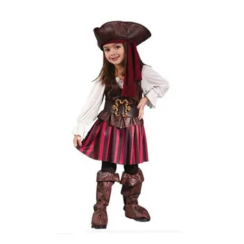 Deti, Dievčatá Pirát Cosplay Kostým Deti, Dievčatá Purim Halloween Piráti Z Karibiku Cosutmes