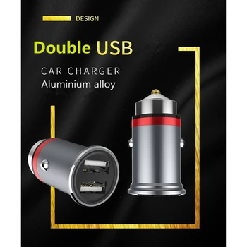USB Nabíjačka do Auta 5V 3.1 Dual USB Rýchle Nabíjanie QC Telefón Nabíjačku Adaptér Pre iPhone 12 11 Pro Max 7 8 Plus Xiao Redmi Huawei