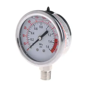 S olejom Anti-vibračná vody čistička tlakomer Test meter pre meranie vody rúrky ZAZVONIL:0-1.6 MPA nástroj