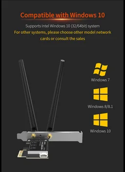 1200Mbps Bezdrôtový WiFi Adaptér Bluetooth 4.2 Anténa 2*6dbi Intel 8265NGW PCI-E Karty WiFi Pre Stolné PC