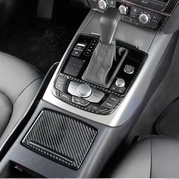 Auto Styling Konzoly Radenia karbónová Nálepka Výbava Pre Audi A7 A6 C7 RHD Interiéru CD Panel Rám, Kryt Príslušenstvo