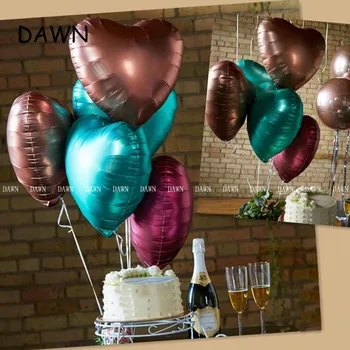 10pcs/veľa 18-palcové tepla Star Kovové Balloon Air Svadobné Dekorácie Happy Birthday Balón Kov farba Srdce Hélium Balón