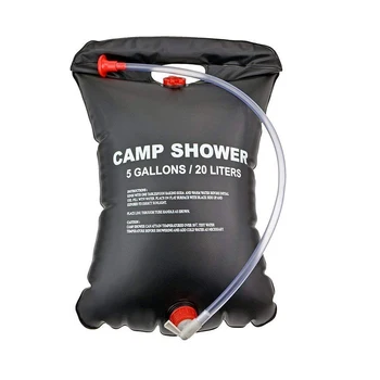 2 x 20L Camping Sprcha taška - Prenosné Solárne Vyhrievaný 5 Galón/20 L Cestovné Sprcha taška - Black