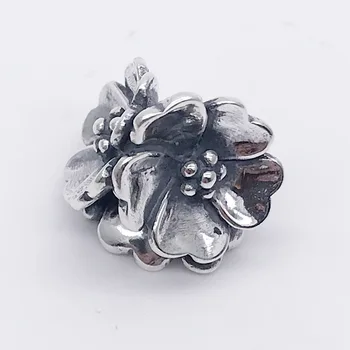 925 Sterling Silver Apple Blossom Kúzlo Korálky Fit Európskeho 3 mm Náramok & Náhrdelník Šperky