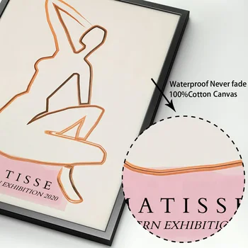 Vintage Abstraktné Matisse Líniu Tela Obrázok Na Stenu Umelecké Plátno Na Maľovanie Nordic Plagáty A Potlačou Obrazov Na Stenu Pre Obývacia Izba Dekor