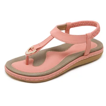 TIMETANG letné topánky ženy bohemia pláži flip flops mäkké, ploché sandále žena bežné pohodlné plus veľkosť klin sandále C065