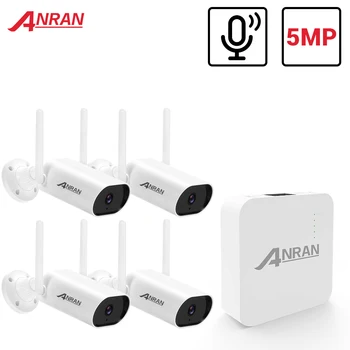 ANRAN Mini 5MP kamerovým Systémom Súprava Audio Záznam IP Kamera IR CCTV kamerový NVR Nastaviť Nepremokavé Vonkajšie Fotoaparáty