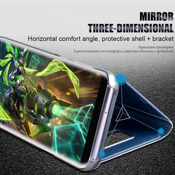 Pre Motorola MOTO G7 Plus Prípade luxusné Kryt Zrkadla Flip Smart Spánku Kožené Telefón Späť Shell Prípadoch Fundas Pre MOTO G7 Prípade Coque