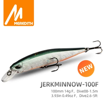 MEREDITH Ťažké, Návnady, Rybárske Nástrahy 24color pre Vybrať Minnow Wobbler Kvalitné Profesionálne JARKMINNOW 100F 14g Depth0.8-1.5 m
