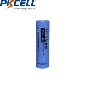 5 ks PKCELL ICR 18650 3,7 v Nabíjateľná Li-ion Batérie, Lítiové batérie 18650 3350mAh Plochou strechou, Č Pcm Pre Baterku